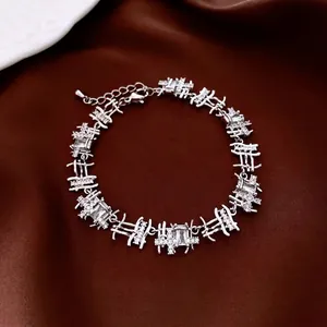 French style adjustable necklace with irregular zircon elements on silk satin background