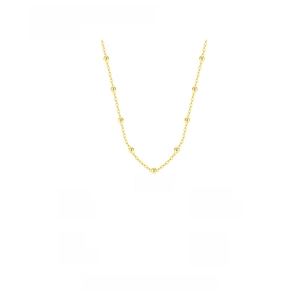 Detail view of S925 sterling silver beaded necklace with 40 plus 5cm adjustable chain