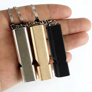 Aluminum Alloy Dual-Tube Survival Whistle High-Decibel Emergency Sound With Keychain For Outdoor Camping Hiking EDC Tool