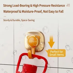 Adhesive heavy-duty orange hook for bathroom tiles showing high load-bearing capacity