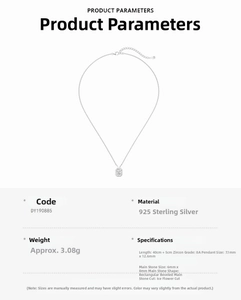 Detail showing S925 sterling silver necklace with ice-cut cubic zirconia 6x8mm pendant