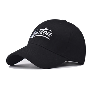 Cotton Baseball Cap With Boston Embroidery Adjustable Casual Outdoor Sunshade Duck Tongue Hat For Men Women