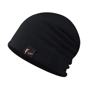 Bonnet Beanie Souple Tricot Côte Coton Broderie Mode Lettre Étiquette Hiver Chaud Extérieur Décontracté Hommes Femmes