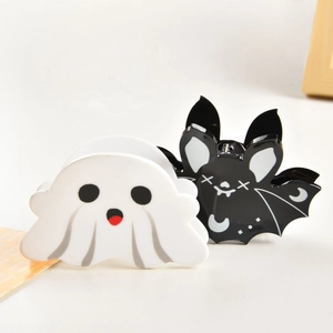 Halloween bat and ghost hair claw clip set with creative acrylic design for women