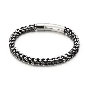 Men Stainless Steel Necklace And Bracelet Hip Hop Wheat Chain Link Rock Punk Style Jewelry Accessory Unisex
