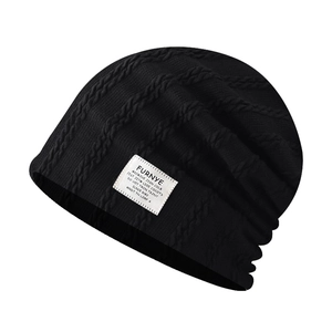 Berretto Slouchy a Trecce per Uomo Donna Autunno Inverno Caldo Berretto in Maglia di Cotone Con Patch Etichetta Lettera
