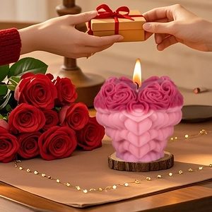 Stampo in silicone 3D cuore rosa per candele profumate fai-da-te per San Valentino