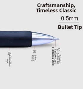 Detailed close-up of 0.5mm bullet tip with black soft rubber grip and chrome plating