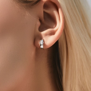 Minimalistische s925 Silber U-Ohrringe mit D-Farbe Moissanit für Damen Schmuck