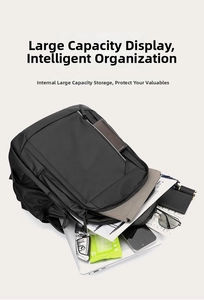 Spacious interior of waterproof laptop backpack with organized digital compartments