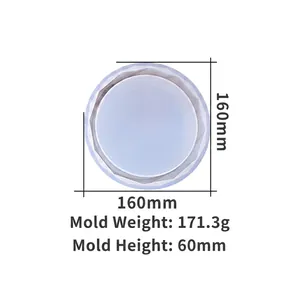 Parametri dimensionali dello stampo in silicone rotondo da 160mm per resina e candele