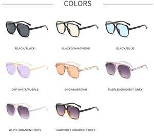 Collection of oversized pilot sunglasses in various frame colors including black and tortoiseshell