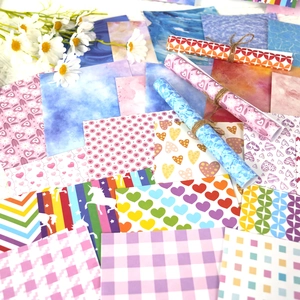 Pink ins style DIY scrapbooking paper with rainbow and heart patterns for hand accounts