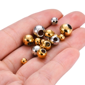 Polished stainless steel spacer beads in gold and silver for DIY jewelry making