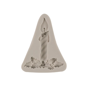Moule de Noël en silicone pour bougies et fondant avec motif de houx festif sculpté