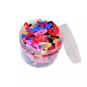 Elastici per capelli multicolori spessi ad alta elasticità in un barattolo trasparente