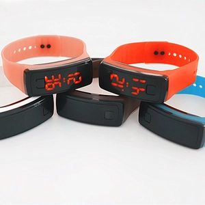 Colorful silicone LED digital sports wristbands for kids and adults in five colors