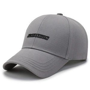 Gray cotton baseball cap with black ALS FASHION embroidery and breathable fabric