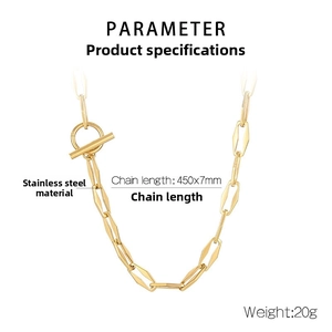Detailed parameter diagram of stainless steel OT buckle chain with 450mm length and 7mm width