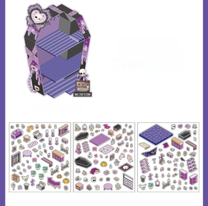 Ghost Hotel gothic scenery sticker set with PET material and coffin card for DIY crafts