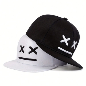 Embroidered XX Expression Snapback Baseball Hat Polyester Flat Brim Adjustable Outdoor Sunshade Streetwear For Men Women
