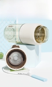 Detail of PPSU sports bottle with SUS 316 stainless steel filter and removable parts