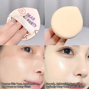 Éponge de maquillage douce en forme de pêche XIXI pour application de fond de teint sec ou humide
