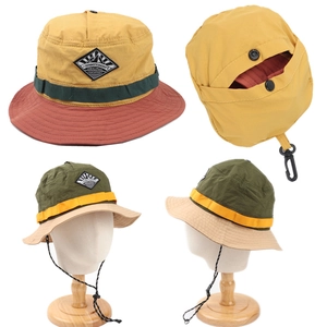 Outdoor Bucket Hat Color-Block Quick-Drying Sun Hat Foldable Wide Brim With Windproof Strap For Hiking Fishing Women