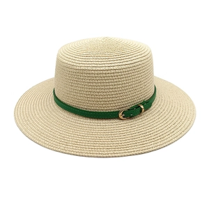 Chapeau De Paille Femme Bord Large Protection Solaire Été Plage Voyage Rétro Tissé Respirant Avec Boucle De Ceinture