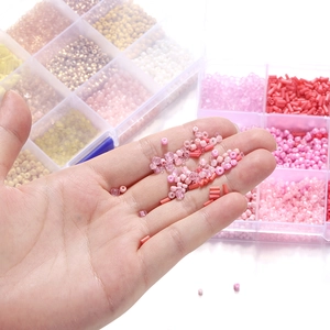 DIY colorful 2-7mm glass seed beads set in 15-compartment storage box for jewelry making