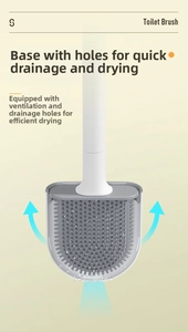 Detail of toilet brush base with ventilation holes for fast drainage and quick drying