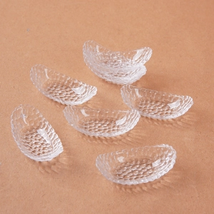 Mini transparent banana boat bowls with textured crystal pattern for DIY crafts set