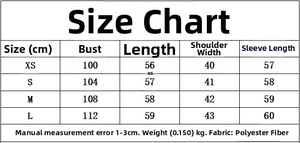 Detailed size guide table for chiffon floral blouse with bust and length measurements
