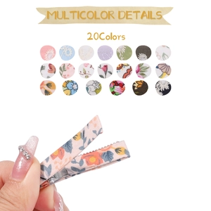 Floral fabric covered BB hair clips for kids in 20 assorted colors and patterns