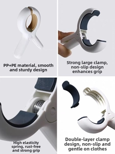Detail of durable clothes peg featuring dual-layer non-slip grip and strong metal spring
