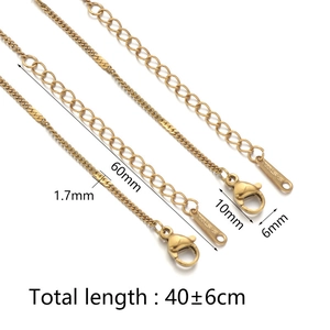 18k gold plated stainless steel sequin chain necklace 40cm with 6cm extension