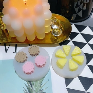 DIY 6-cavity cheese and biscuit silicone molds for cake baking and candle making
