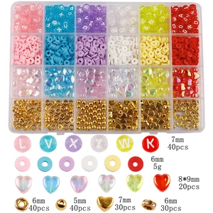 Detailed overhead view of 24-grid DIY jewelry kit with colorful beads and size parameters