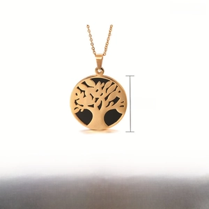 Detail view of Tree of Life pendant with dimensions 40mm diameter and 22g weight