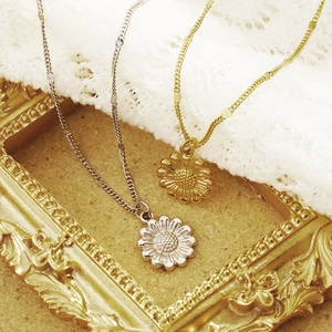 Collana Con Ciondolo A Girasole In Acciaio Inossidabile Fiore Di Margherita Catena Per Clavicola Gioielli Per Donna