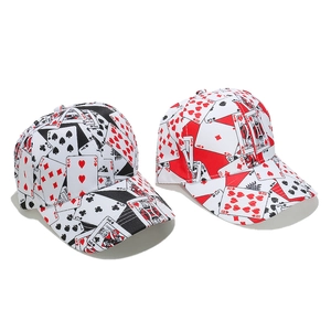 Playing Cards All Over Print Baseball Cap Polyester Adjustable Sun Protection Streetwear Punk Style For Men And Women