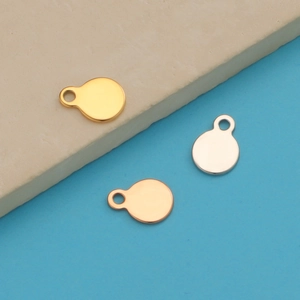 Round Charms 304 Stainless Steel Mirror Polished Small Circular Pendants For DIY Jewelry Making Accessories