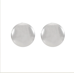 Détails de boucles d'oreilles rondes géométriques en acier inoxydable poli argent