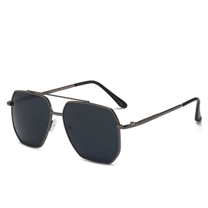 Classic double-bridge aviator sunglasses with dark lenses and durable metal frame
