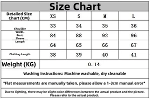 Detailed size chart for women's layered georgette top showing shoulder and bust measurements