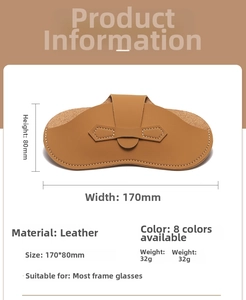 Spécifications détaillées de la pochette en cuir orange pour lunettes avec ses dimensions