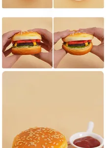 Detailansicht des hochsimulierten PU-Hamburgermodells mit weicher Textur und realistischen Schichten
