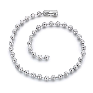 Collier chaîne à billes en acier inoxydable argenté avec fermoir connecteur sécurisé