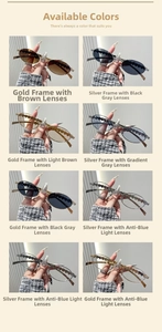 Detail of metal oval sunglasses with heart-shaped frames in gold and silver finishes