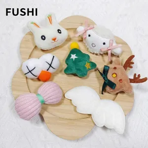 Accessoires De Broche DIY Animaux En Peluche Dessin Animé Lapin Arbre De Noël Renne Ailes Noeud Décoration Pour Vêtements Sacs